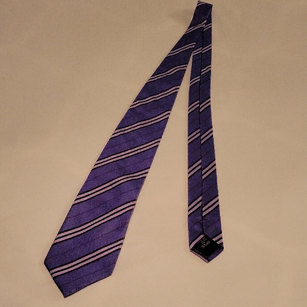 Burberry London Silk Purple Striped Men's Tie
